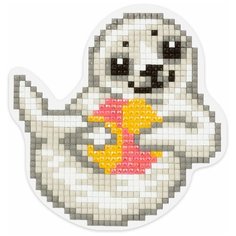 Алмазная мозаика фрея магнит "Тюлень" 9 x 9 см