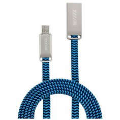 Кабель WIIIX USB - microUSB (CB955-2А-UMU-SK-12) 1.2 м, синий шелк