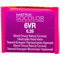 Matrix Socolor Beauty стойкая крем-краска для волос, 6VR темный блондин перламутрово-красный, 90 мл