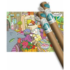 "Волк и семеро козлят". Гигантская напольная раскраска в тубусе от VoiceBook. Формат А0