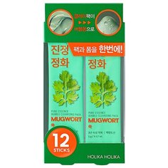 Holika Holika Пузырьковая маска с полынью Pure Essence Mugwort Bubble Cleansing Pack, 5 г, 12 шт.