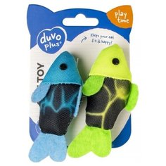 Игрушка для кошек с кошачьей мятой DUVO+ "Рыбки Флэш", сине-зелёные, 10х5х3см (Бельгия)