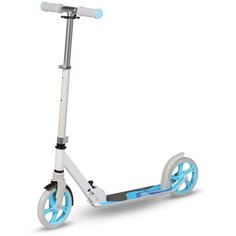 Самокат взрослый INDIGO DRIVE до 100 кг, колеса 200 мм IN254 Бело-Голубой