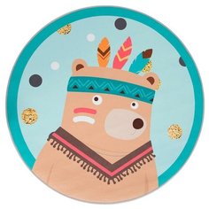 Ковер Крошка Я Индеец (4982173), диаметр: 1.2 м, голубой/коричневый