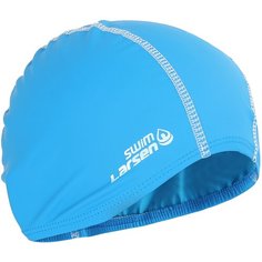 Шапочка плавательная Larsen 3059, эластан, голубой-белый