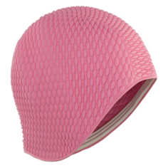 Шапочка плавательная Larsen Бабл-кап 3115 жен, резина, розовый