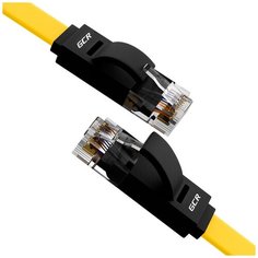 Патч-корд GCR RJ-45 - RJ-45 (GCR-LNC62), желтый/черный, 0.5 м