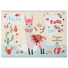 Альбом для рисования Проф-Пресс Спокойная лама 29.7 х 21 см (A4), 100 г/м², 24 л.