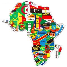 Пазл Гео-Магнит Африка и Океания в коробке (1022)