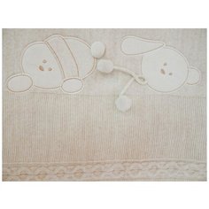 Плед вязаный полушерстяной Папитто двухслойный (цвет: экрю)