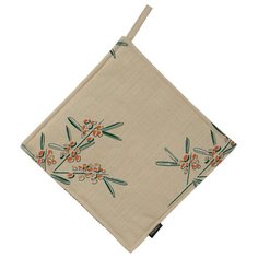 Прихватка из хлопка с графичным принтом Обед рябинника из коллекции Russian North Tkano