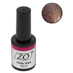 Гель-лак 3 в 1 ZO ZO-GT, 10 мл, 128 мокрый асфальт с зелёным перламутром