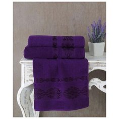 Полотенце махровое "KARNA" REBEKA ; Фиолетовый ; Размер: 70 х 140