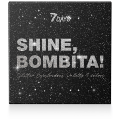 7DAYS Палетка теней с глиттером Shine, Bombita!