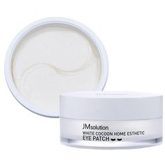 JM Solution Гидрогелевые патчи с экстрактом жемчуга и шелкопряда, White Cocoon Home Esthetic Eye Patch, 60 шт.