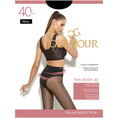 Колготки Glamour Thin Body, 40 den, размер 4-L, nero (черный)