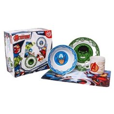 Набор посуды "Марвел", Мстители, кружка 200 мл, тарелка 17 см, салатник 360 мл 4704363 Marvel