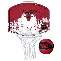 Набор для мини-баскетбола Wilson NBA Team Mini Hoop Chicago, арт.WTBA1302CHI, щит с кольцом, мяч р.1