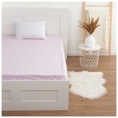 Простыня Этель "Горошки" 200*220 см, цв. розовый, 100% хлопок, поплин, 125 г/м² 5437677