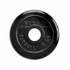 Диск Barbell обрезиненный черный 5 кг 51 мм Titan