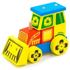 Каталка-игрушка Aalatoys Трактор большой (КТР01) желтый/голубой/красный