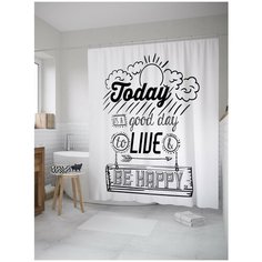 Штора для ванной JoyArty Будь счастлив 180х200 (sc-11105)