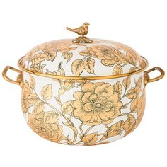 Кастрюля эмалированная Agness 950-105 с крышкой, 6,1л, диа.24см, индукция