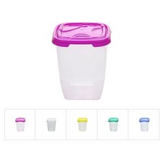 Контейнер пласт. прямоуг. 0.8 л, с крышкой, Frigo, DRINA (105х105х125 мм, цвета в ассортименте) (10303)