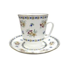 Чашка с блюдцем. Императорский фарфоровый завод. Форма Майская. Рисунок Голубые колокольчики. 165 мл.