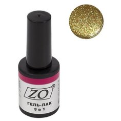 Гель-лак 3 в 1 ZO ZO-GT, 10 мл, 087 жёлто-золотой шиммер