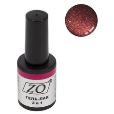 Гель-лак 3 в 1 ZO ZO-GT, 10 мл, 030 коричнево-красный шиммер