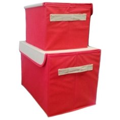 Коробки для хранения, набор складной матерчатый Storidea, 2 шт, цвет красный