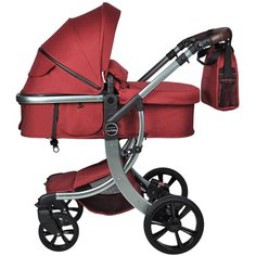 Коляска-трансформер Farfello Aimile Original Silver (колёса PU капюшон XXL) 2020год, ruby, цвет шасси: серебристый