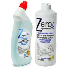 Гель д/очищения сантех. и кафеля Zero,500мл+Гель для туалета Zero 750 мл Морская соль.