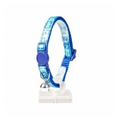 Ошейник для кошек нейлоновый DUVO+ "Ретро квадраты", синий, 20-30см/10мм (Бельгия)