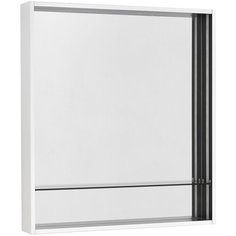 Зеркальный шкаф AQUATON Ривьера 60 1A238902RVX20 600x130x850 подсветка, полка, белый матовый/черный Акватон