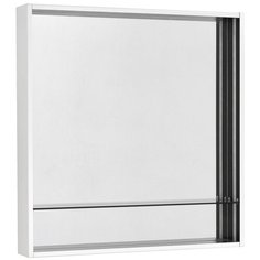 Зеркальный шкаф AQUATON Ривьера 80 1A239102RVX20 800x130x850 подсветка, полка, белый мат./черный Акватон
