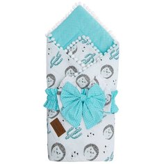 Конверт-одеяло Amarobaby Bon Bon Ёжики 93 см белый/голубой
