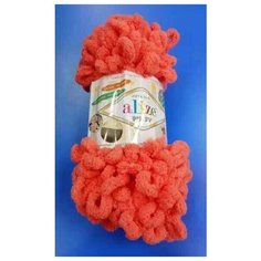 Пряжа для вязания Alize Puffy, цвет 619-коралловый, 9м 100гр, 1 моток