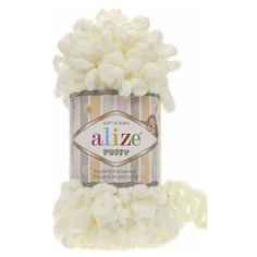 Пряжа для вязания Alize Puffy, цвет 062-молочный, 9м 100гр, 1 моток