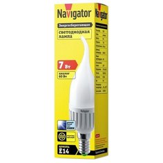 Светодиодная лампа свеча Navigator 61 242 NLL-FC37-7-230-6.5K-E14-FR