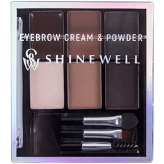 SHINEWELL Набор для стилизации бровей Eyebrow Cream & Powder 3/1