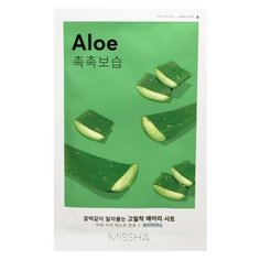 Missha Airy Fit Sheet Mask Aloe Увлажняющая тканевая маска с экстрактом алоэ, 19 г