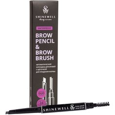 SHINEWELL карандаш для бровей Brow Pencil & Brow Brush BP1, оттенок графит