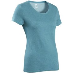 Футболка для фитнеса женская эластичная 500 бирюзовая NYAMBA Х Декатлон S Decathlon