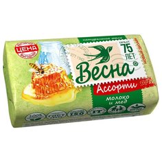 Мыло кусковое Весна Ассорти Молоко и мед, 90 г