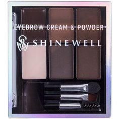 SHINEWELL Набор для стилизации бровей Eyebrow Cream & Powder 2/1