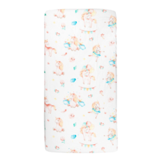 Простыня на резинке Forest kids 7898, 80 х 160 см, белый/розовый