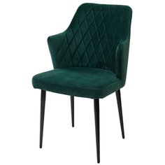 Стул HERMAN Green / 4 шт. / Зеленый, велюр, черный металлический каркас / для кухни, для гостиной / #19 / M-City