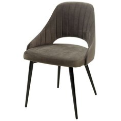 Стул FANTINE-LS Graphit / 4 шт. / Графит, велюр, черный металлический каркас / для кухни, для гостиной / #14 / M-City